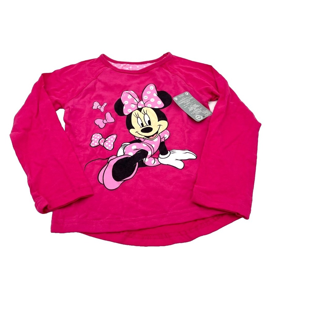 Disney Store Minnie Mouse Girls‎ Long Sleeve T-Shirt Pink Size 4 New